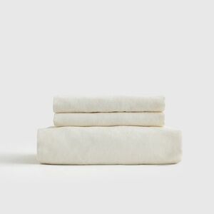QUINCE European Linen Fitted Sheet Set Queen Ivory 6321